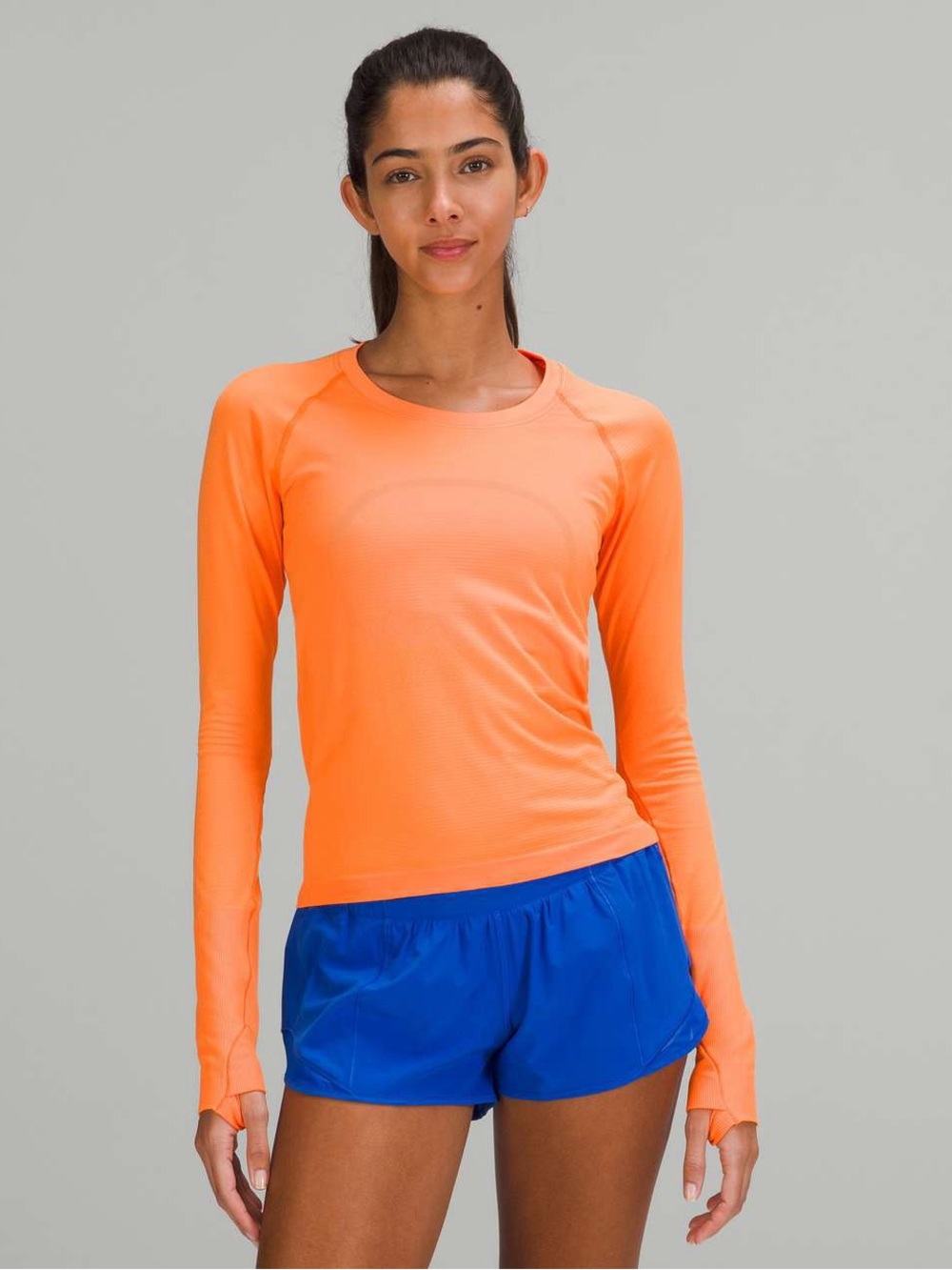 lululemon athletica Orange soda swiftly long sleeve racer length